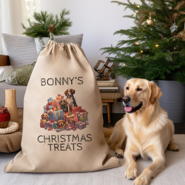 Dog christmas sack online personalised