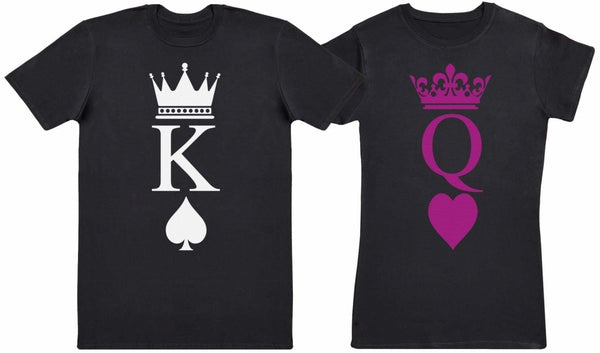 king and queen couple t shirts white