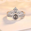 Light Luxury Crown Diamond Projection Gem Ring - Photo Projection Unique Gift