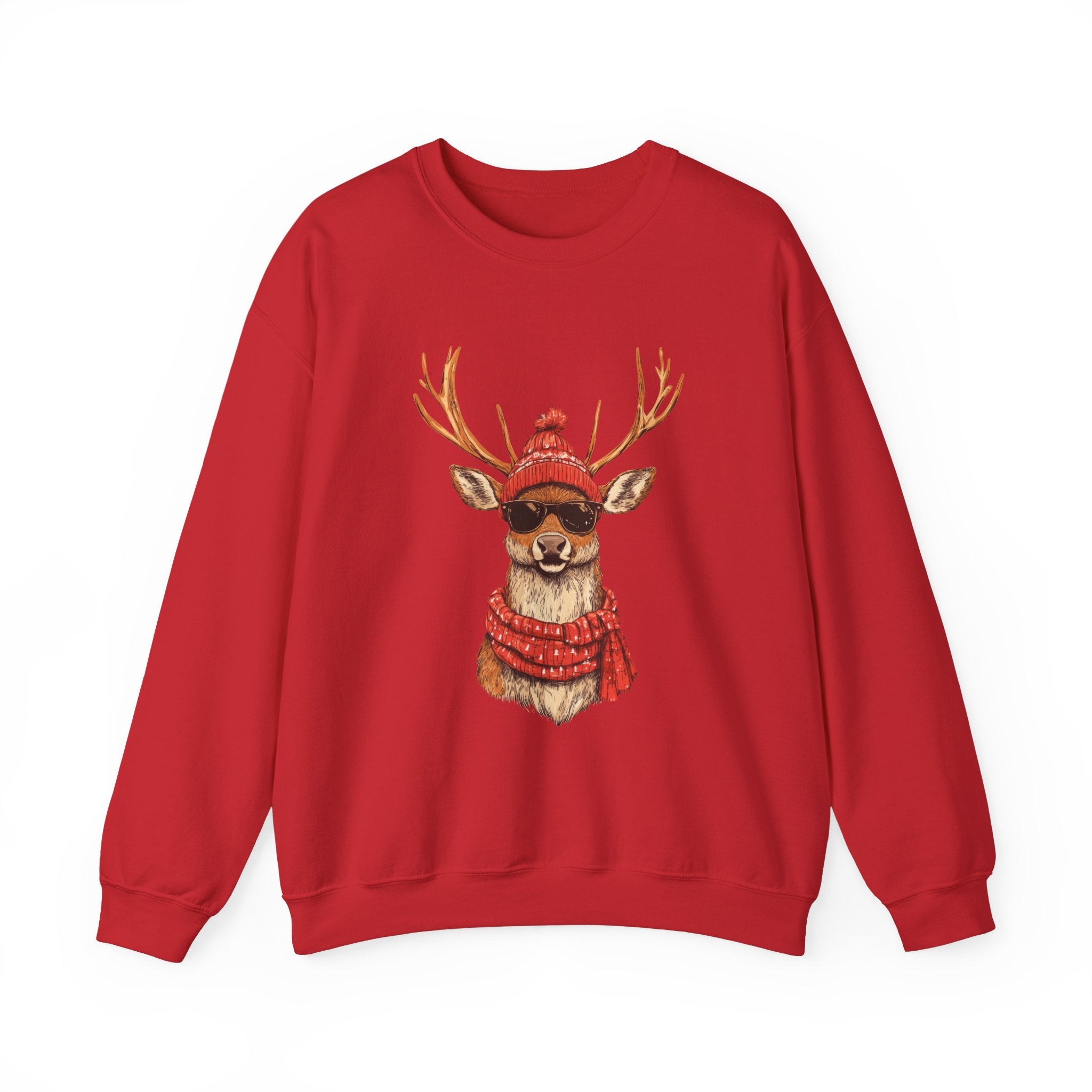 Too Cool Reindeer - Christmas Sweater - Christmas Jumper Sweatshirt - All Sizes