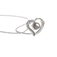 Elegant Heart Diamond Necklace with Projection Gem - Photo Projection Unique Gift