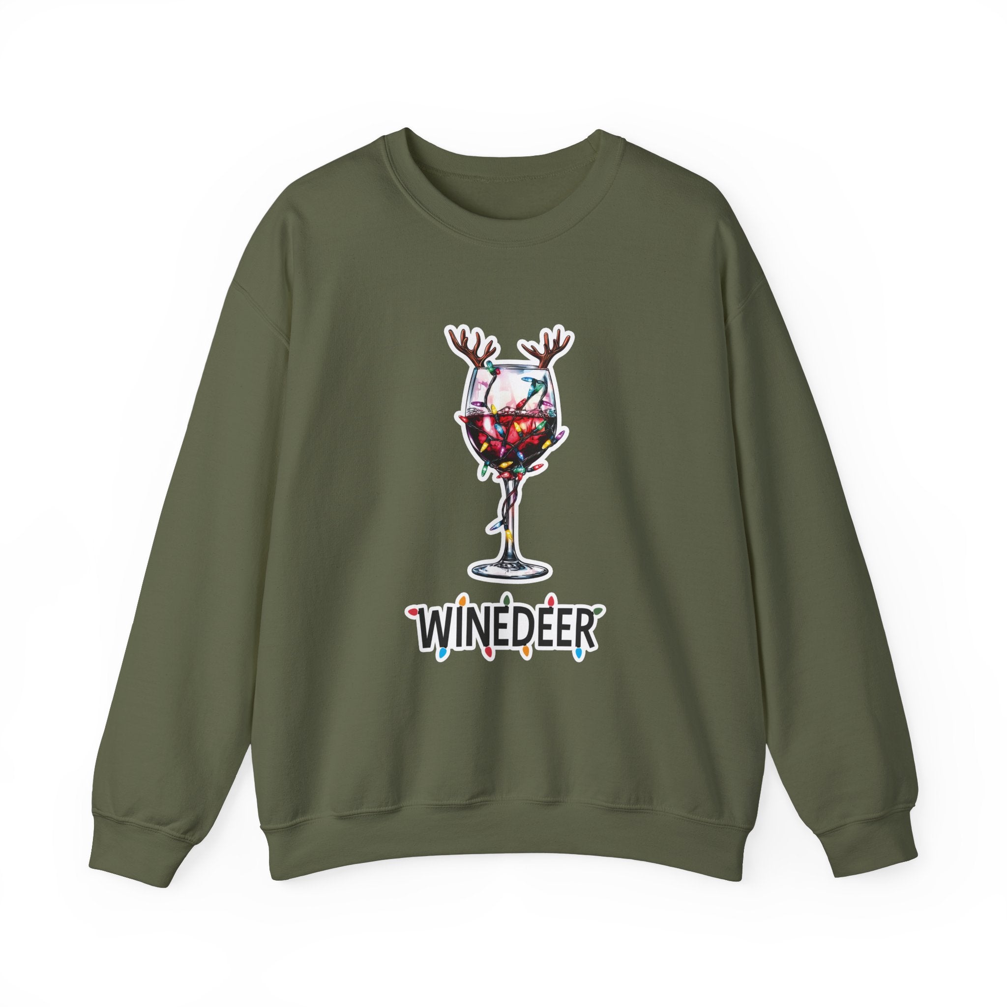 Winedeer Outline - Christmas Sweater - Christmas Jumper Sweatshirt - All Sizes