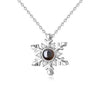 Exquisite and Regal Snowflake Inlaid Zircon Design Projection Gem Necklace - Photo Projection Unique Gift