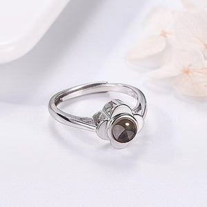 Stylish and Simple Four Leaf Clover Projection Gem Ring - Photo Projection Unique Gift