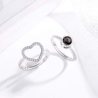 Exquisite and Elegant Heart-shaped Two-in-one Diamond Projection Gem Ring - Photo Projection Unique Gift