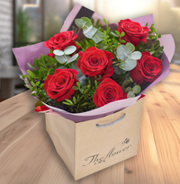 6 Red Rose Bouquet - Romantic Gift for her - Romantic Gift for him