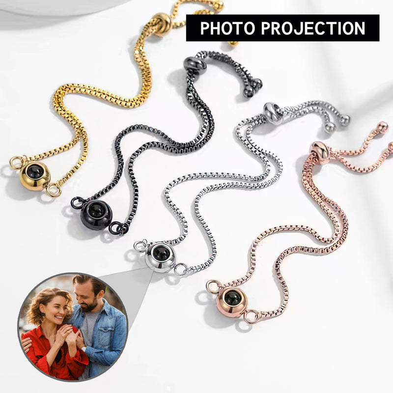 Refined Round Projection Gem Bracelet - Photo Projection Unique Gift