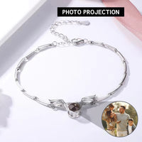 Noble and Fashionable Angel Wings Projection Gem Bracelet - Photo Projection Unique Gift