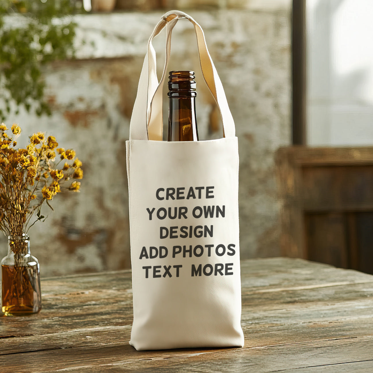 PERSONALISED - Printed Bottle Bag with Text, Photos, anything!