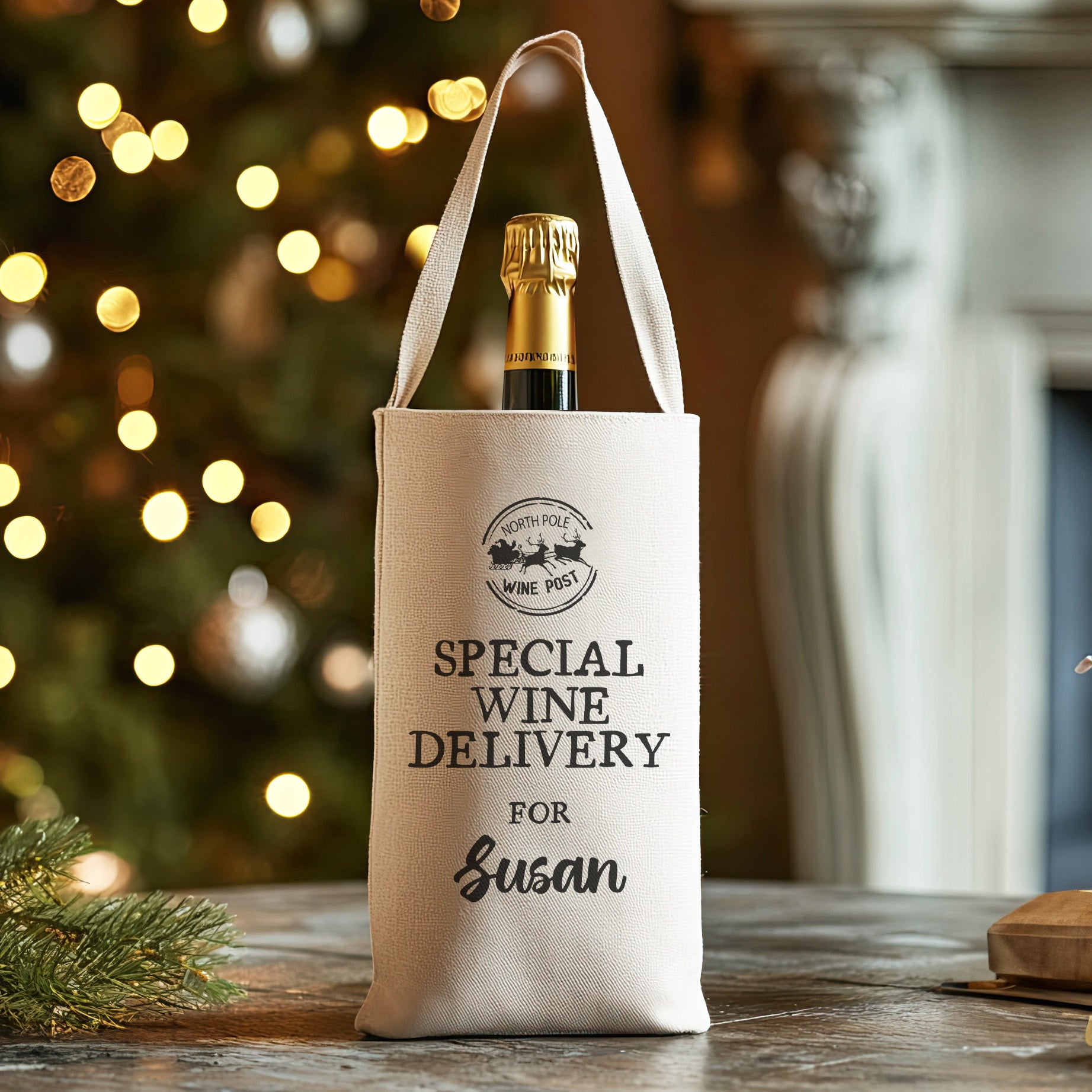 PERSONALISED - Special Wine Delivery - Christmas Bottle Bag