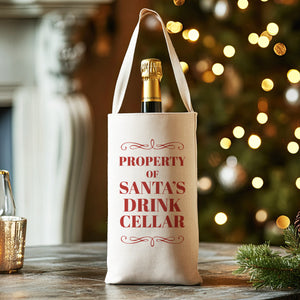 Property of Santas Drink Cellar - Christmas Bottle Bag