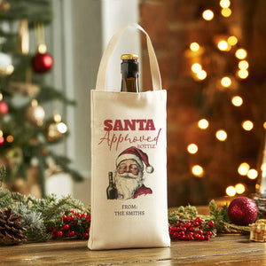 PERSONALISED - Santa Approved Bottle - Christmas Bottle Bag