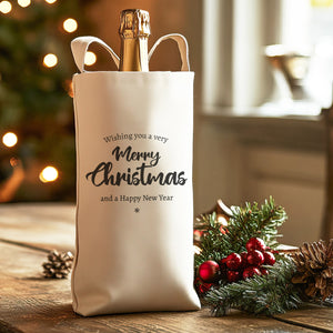 PERSONALISED - Wishing You A Merry Christmas - Christmas Bottle Bag