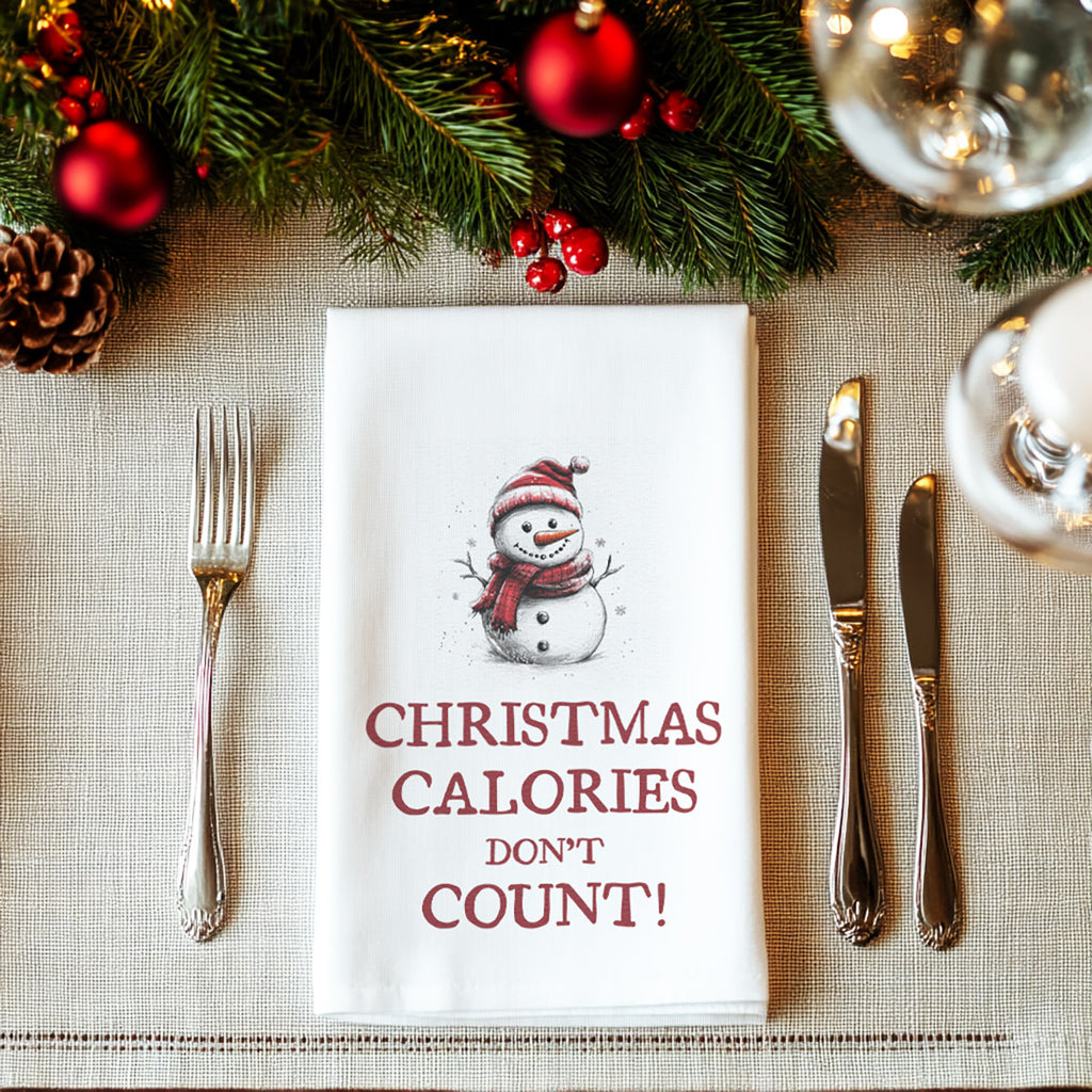 Christmas Calories Don't Count - Christmas Tea Towel