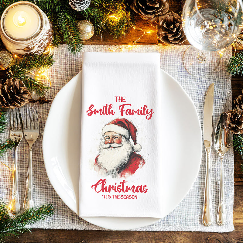 PERSONALISED - Family Christmas Tis The Season - Christmas Tea Towel