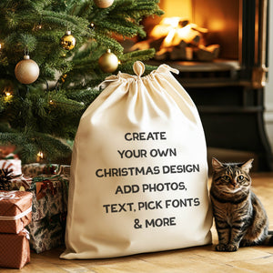 PERSONALISED - Printed Dog & Cat Santa Sack with Text, Photos, anything!