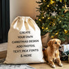 PERSONALISED - Printed Dog & Cat Santa Sack with Text, Photos, anything!