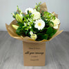 PERSONALISED Classic Whites Hand Tied Box Bouquet - Create Your Own Text Design