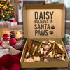 PERSONALISED Name Believes In Santa Paws Christmas Treat Box - Dog Christmas Treat Box