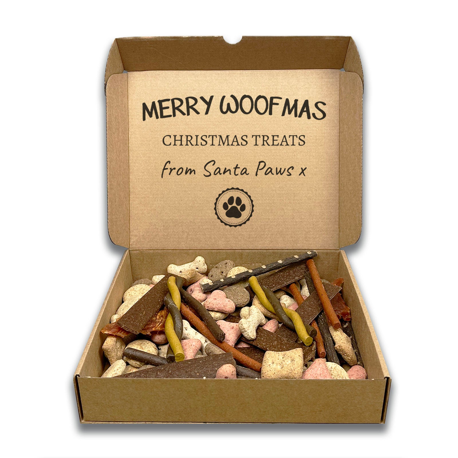 Merry Woofmas Christmas Treat Box - Dog Christmas Treat Box