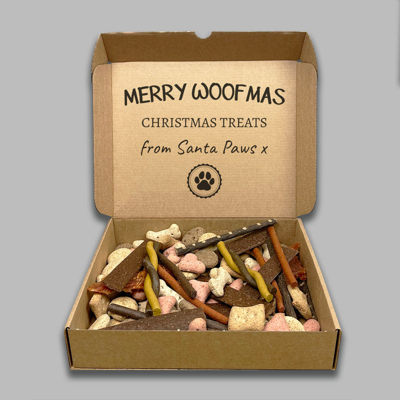 Merry Woofmas Christmas Treat Box - Dog Christmas Treat Box