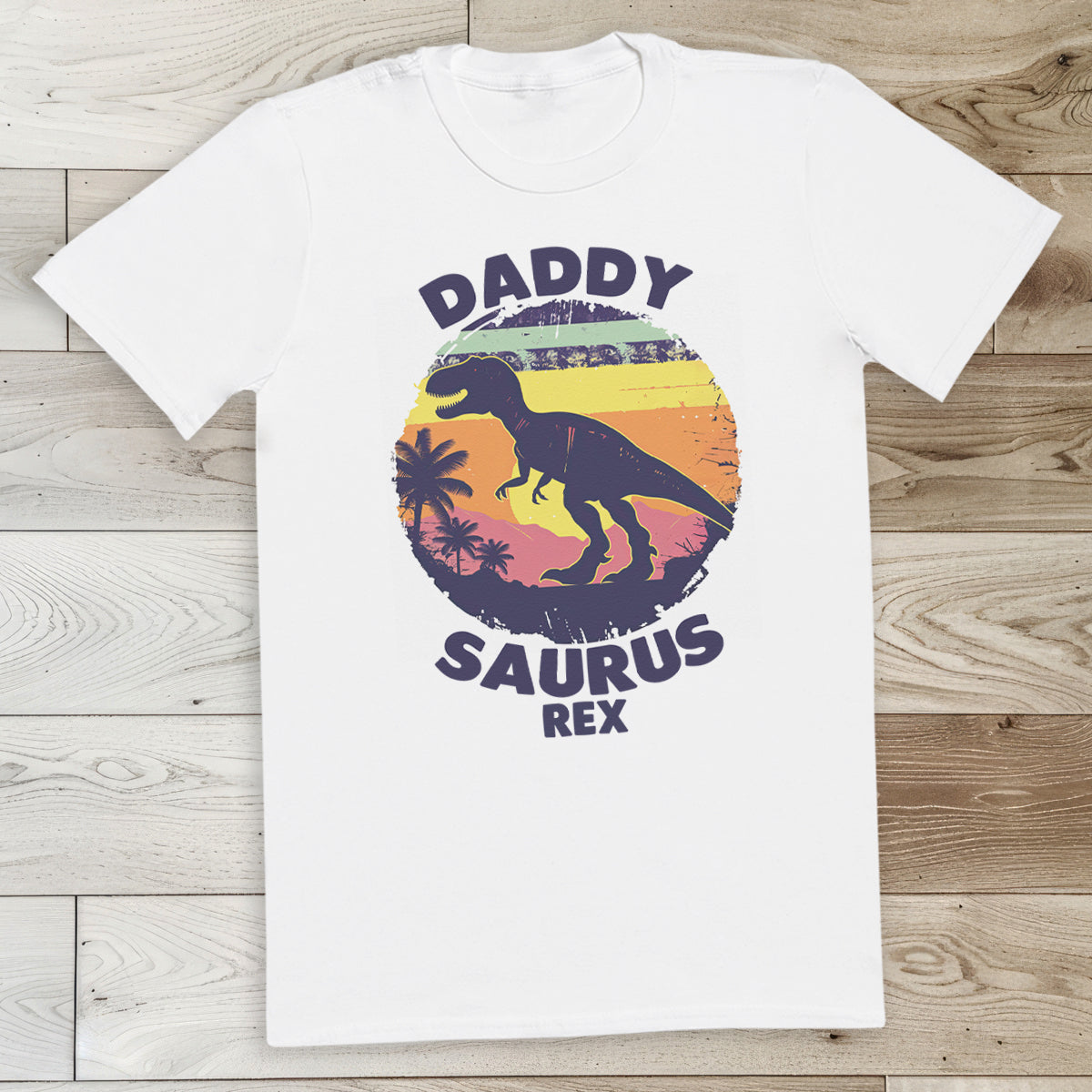 Retro Daddysaurus Rex - Mens T-Shirt - Dads T-Shirt