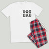 Dog Dad Paw Chest Print - Pyjamas - Top & Tartan PJ Bottoms - Dad Pyjamas