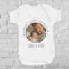 PERSONALISED Our First Father's Day Together, Circular Photo & Text - Baby Bodysuit