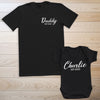 PERSONALISED Scripted Name Est & Daddy Est - Baby / Kids T-Shirt & Men's T-Shirt - (Sold Separately)