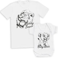 Daddy Snore & Baby Roar - Baby / Kids T-Shirt & Men's T-Shirt - (Sold Separately)