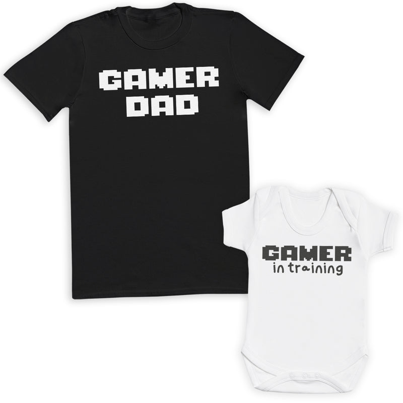 Gamer Dad & Gamer In Training - Baby / Kids T-Shirt & Men's T-Shirt - (Sold Separately)