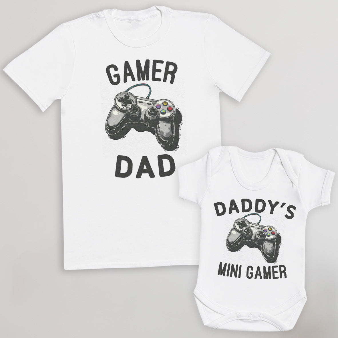 Daddy's Mini Gamer & Gamer Dad - Baby / Kids T-Shirt & Men's T-Shirt - (Sold Separately)