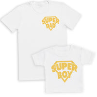 Super Boy Baby Gift Set - Matching Gift Set - Baby T-Shirt / Kids T-Shrit