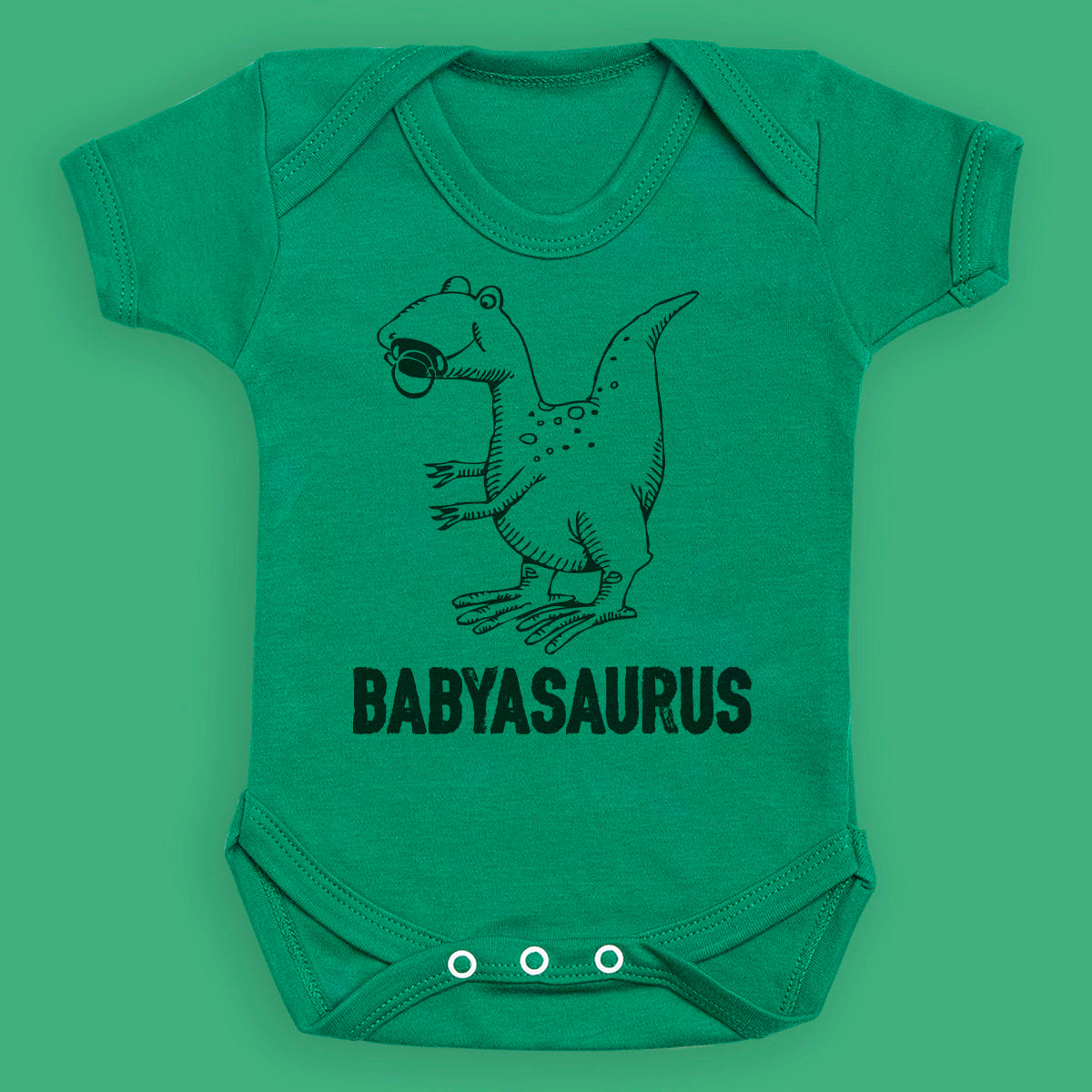 Babyasaurus - Green Baby Bodysuit - Newborn to 24 Months