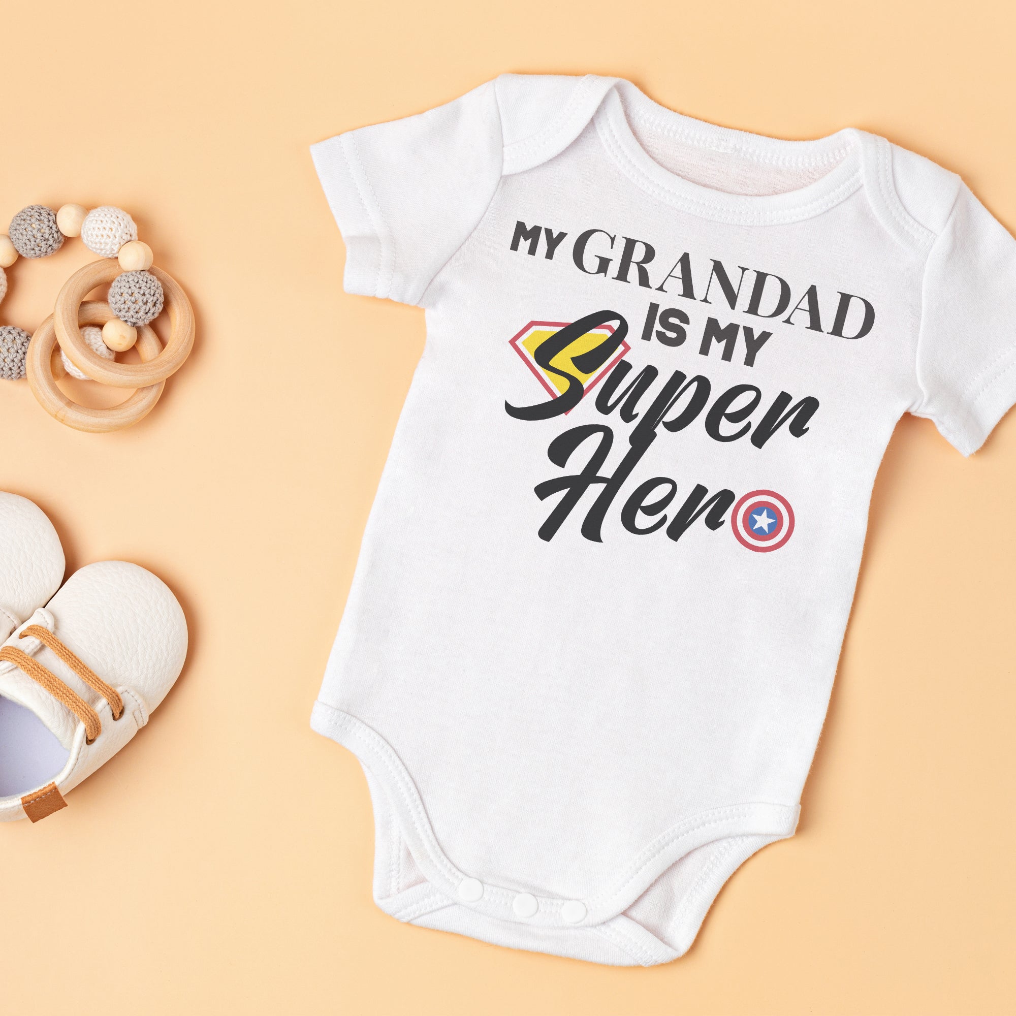 My Grandad Is My Super Hero - Baby Bodysuit