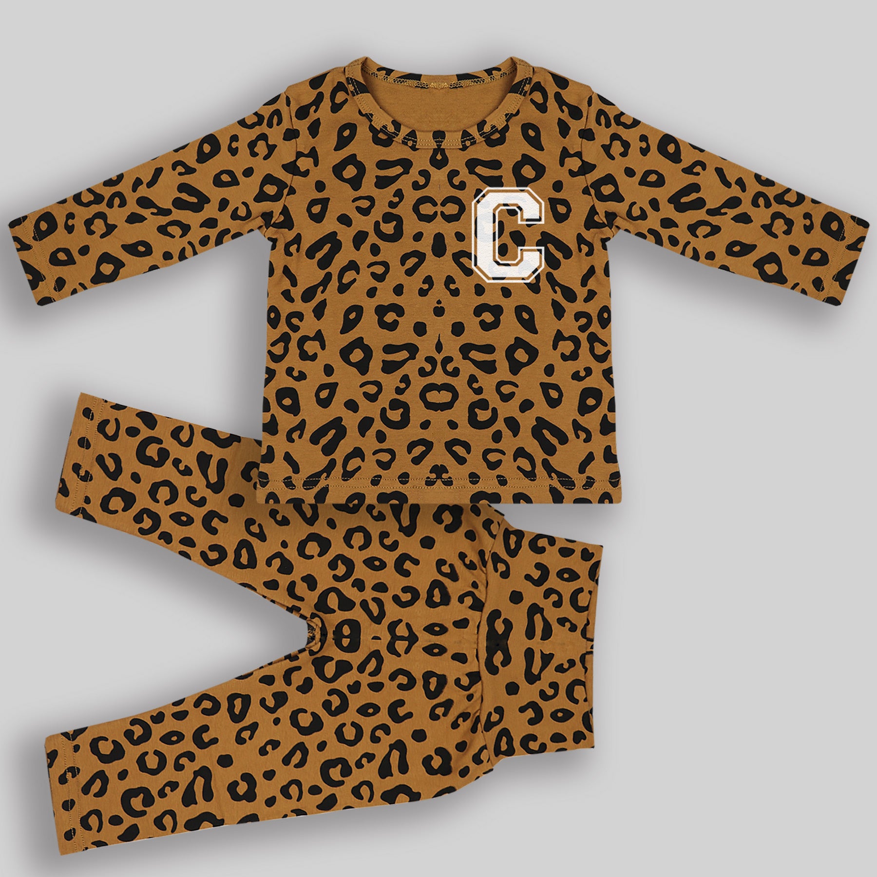 Plain Loungewear Set - Leopard Print - 0 months to 7 years