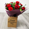 PERSONALISED Hand Tied Box & 12 Luxury Red Roses Bouquet - Dozen Red Roses