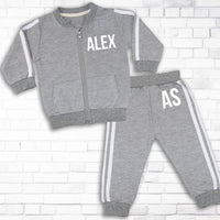 Ohio Personalised Name & Initials Zip-Up Grey Tracksuit