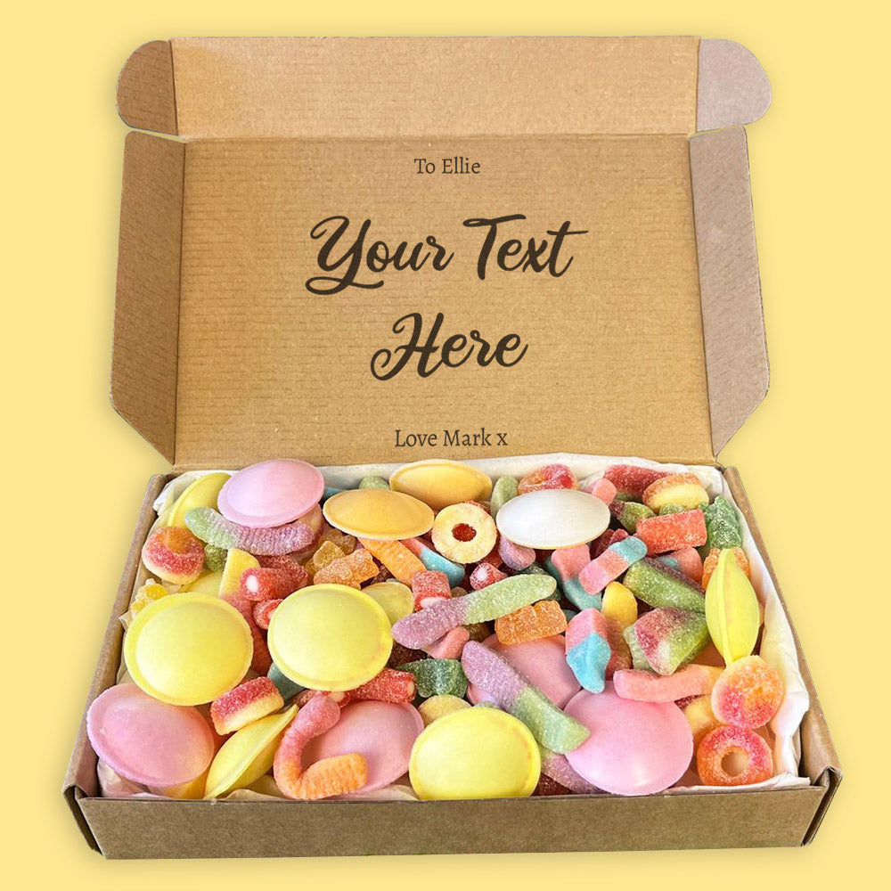 PERSONALISED Your Own Text Script - Personalised Sweets Box