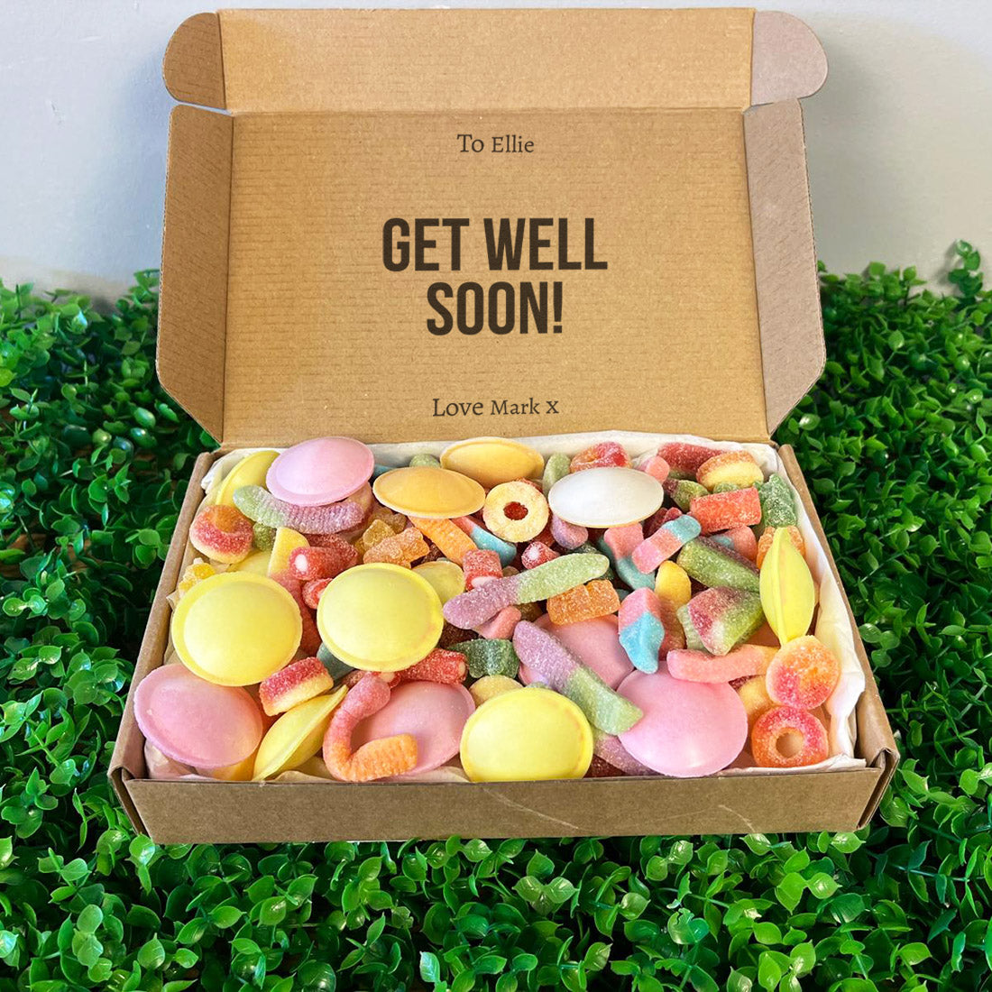 PERSONALISED Get Well Soon Bold - Personalised Sweets Box