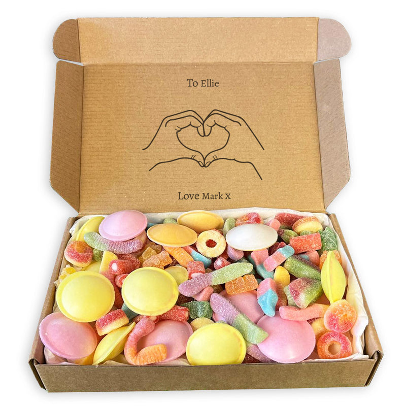 PERSONALISED Love Heart Hands - Personalised Sweets Box