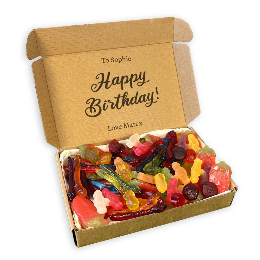 PERSONALISED Happy Birthday Script - Personalised Sweets Box