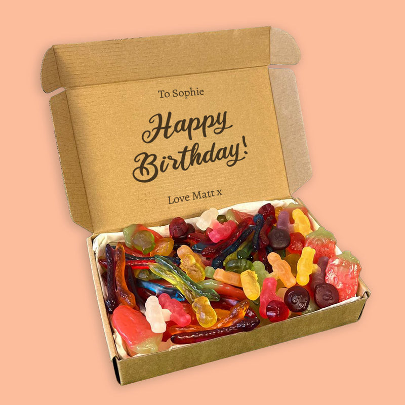 PERSONALISED Happy Birthday Script - Personalised Sweets Box