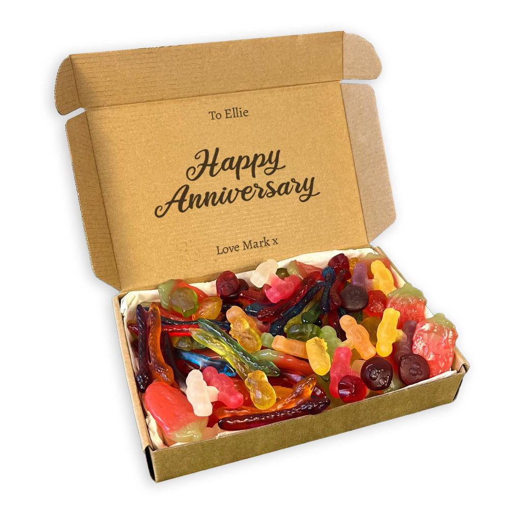 PERSONALISED Happy Anniversary Script - Personalised Sweets Box