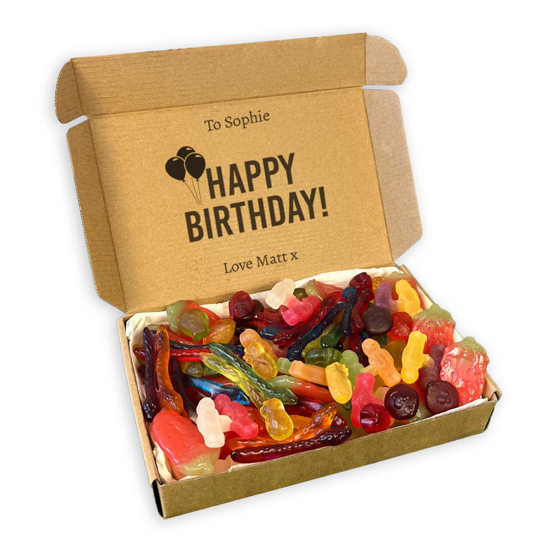 PERSONALISED Happy Birthday with Balloons - Personalised Sweets Box