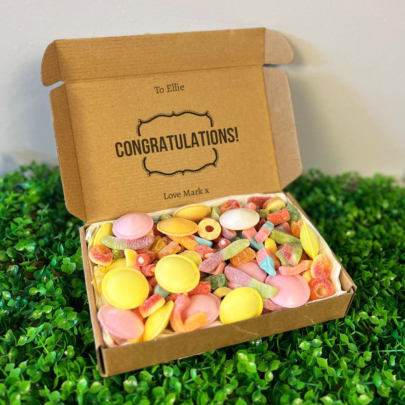 PERSONALISED Congratulations - Sweet Treat Fizzy Box - Personalised Sweets Box