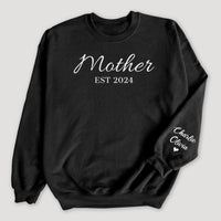 PERSONALISED Mother Est & Sleeve Name Print - All Styles - Mum T-Shirt, Sweater & Hoodie