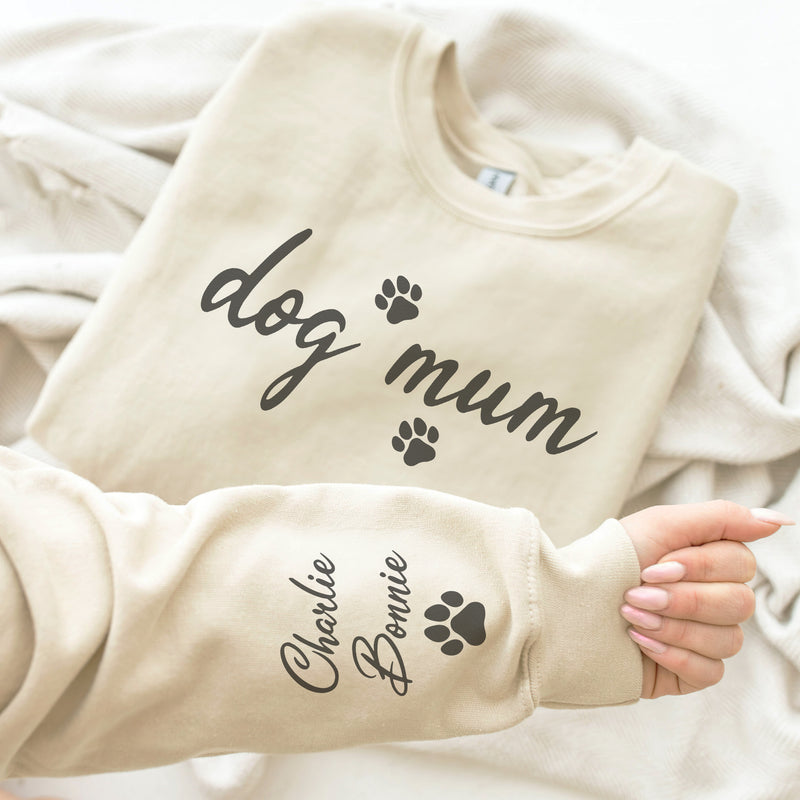 PERSONALISED Dog Mum & Dog Names - All Styles - Mum Sweater & Hoodie