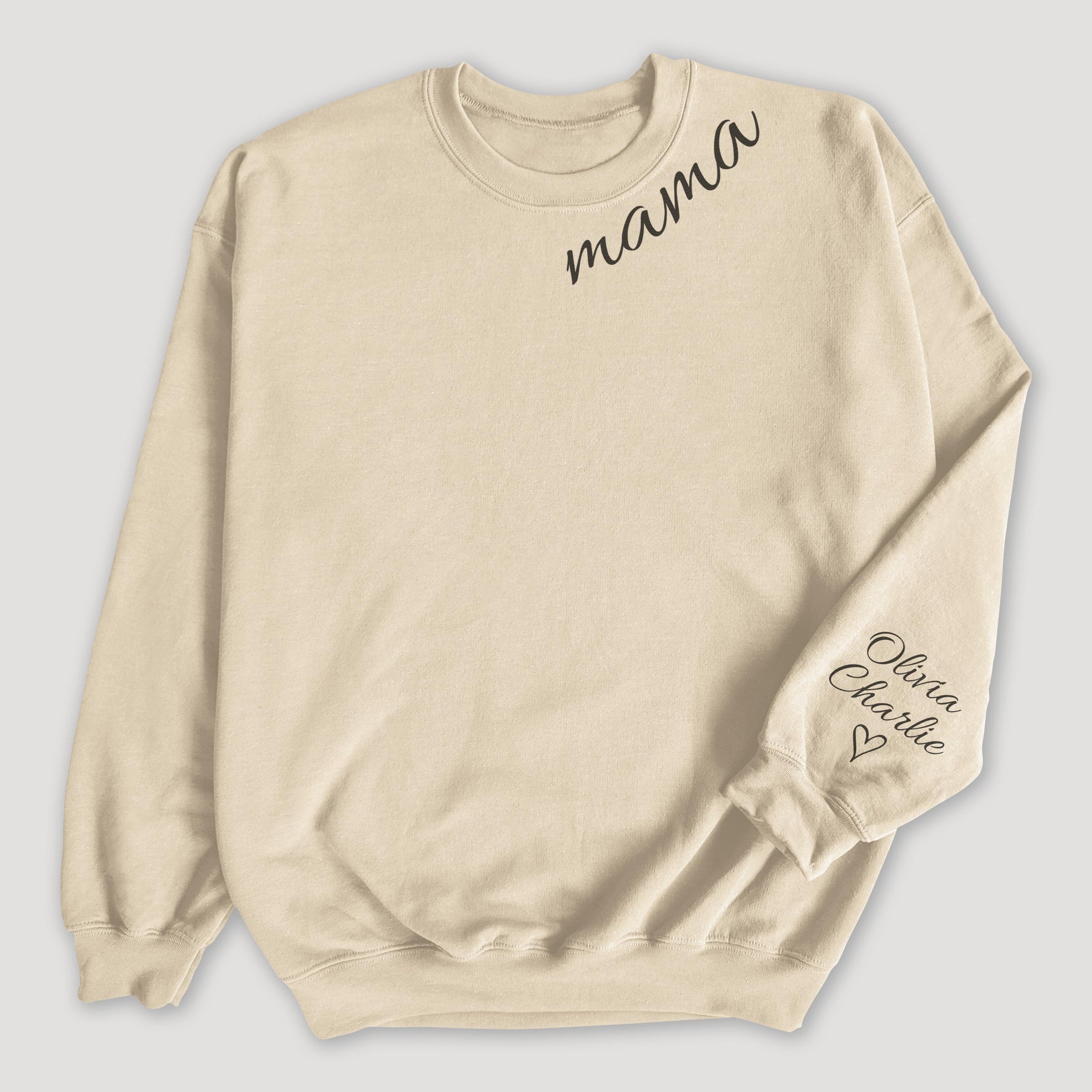 PERSONALISED Mama Collar & Sleeve Name Print - All Styles - Mum T-Shirt, Sweater & Hoodie