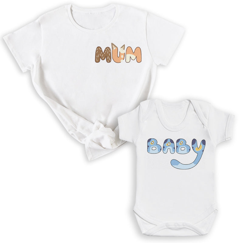 Baby Blue Puppy - Matching Gift Set - Baby Bodysuit